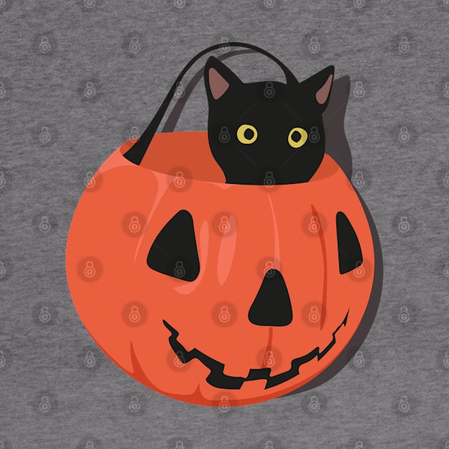 Black cat in pumpkin by Tavachan